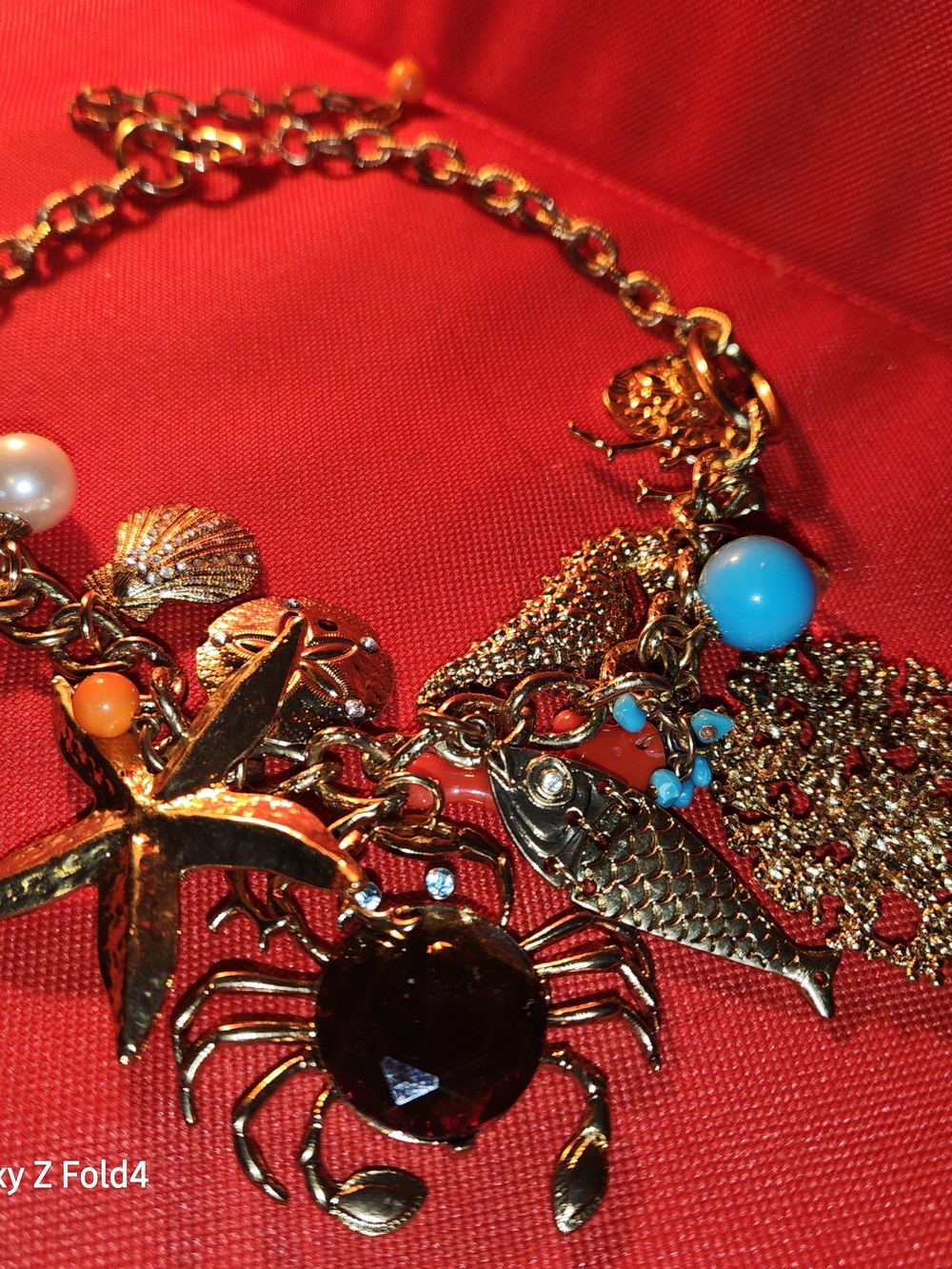 Gold-Tone Ocean Charm Necklace